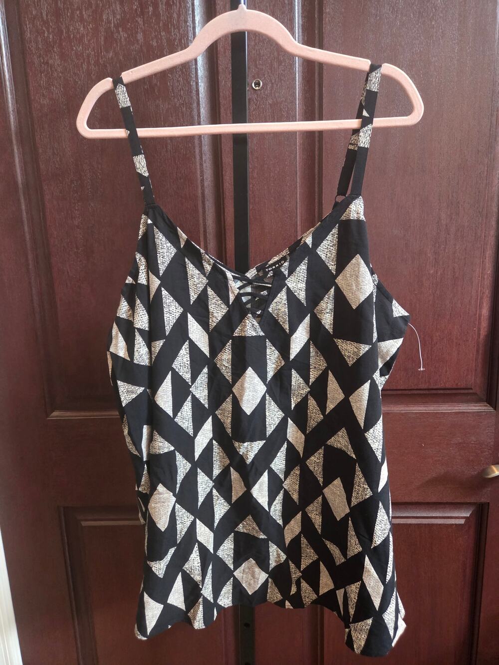 Torrid Sophie Challis Lattice Cami GEO Black - SZ 2 NWT